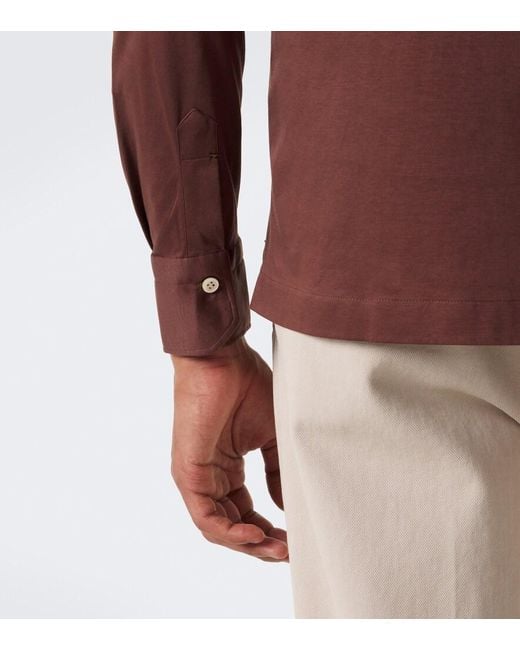 Kiton Red Cotton Polo Shirt for men