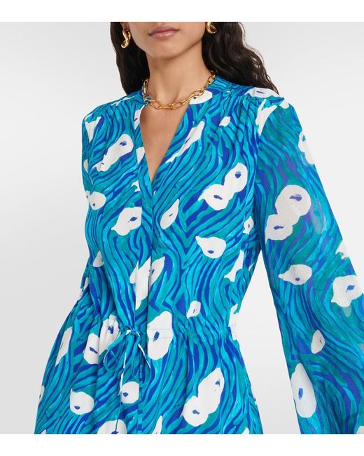 Diane von Furstenberg Blue Printed Minidress