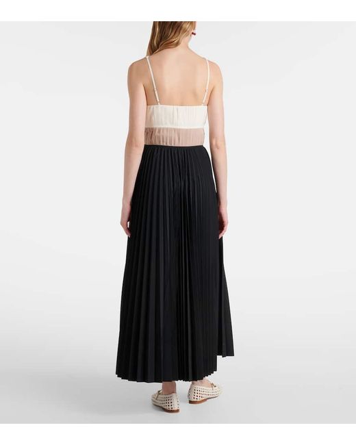Jonathan Simkhai Black Stephanie Pleated Poplin Midi Dress