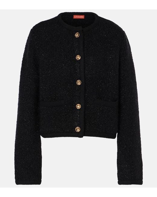 Altuzarra Black Napoline Knitted Cropped Jacket
