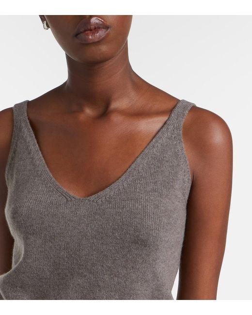 Lisa Yang Gray Violia Cashmere Crop Top