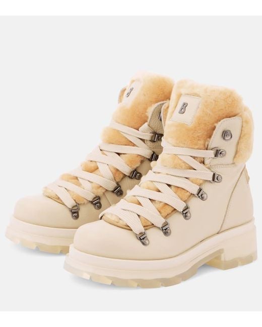 Bogner Natural Ankle Boots Aus Leder Mit Shearling