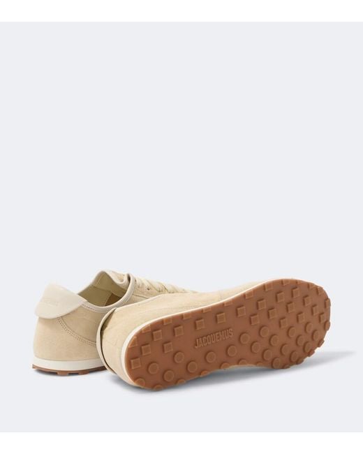 Jacquemus Natural Tennis Croc-Effect Suede Sneakers for men
