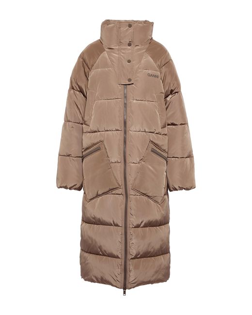 Ganni Brown Puffer Coat