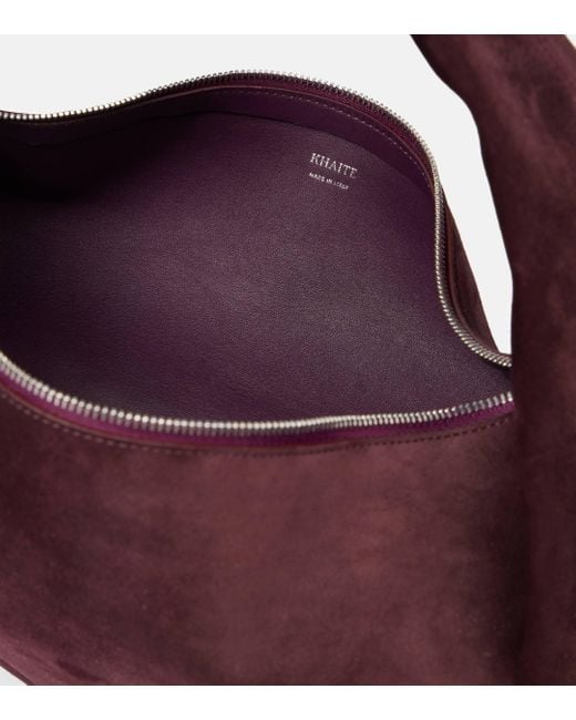 Khaite Purple Olivia Suede Shoulder Bag