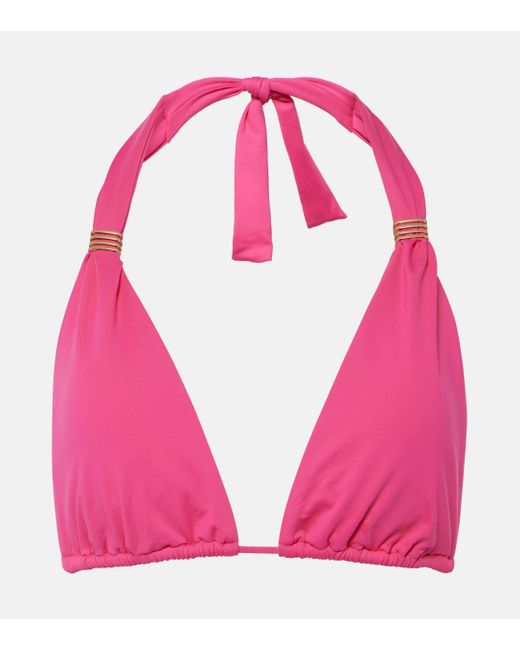 Melissa Odabash Pink Grenada Embellished Bikini Top