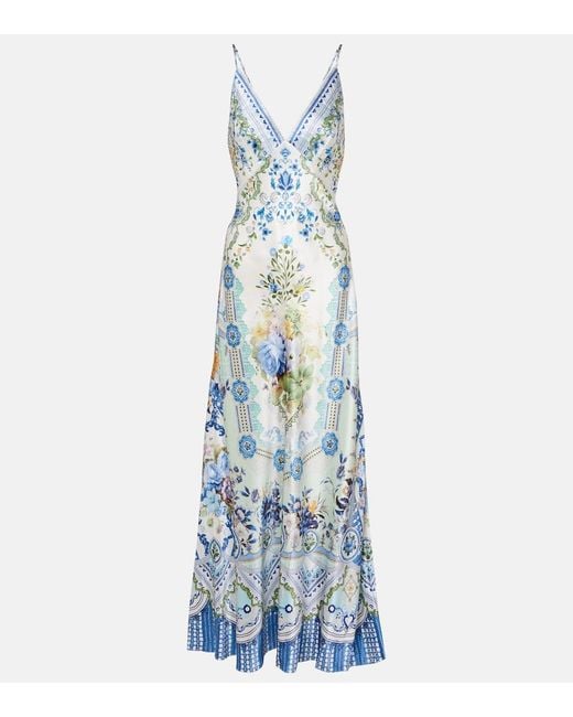 Camilla Blue My Homespun Heart Silk Slip Dress