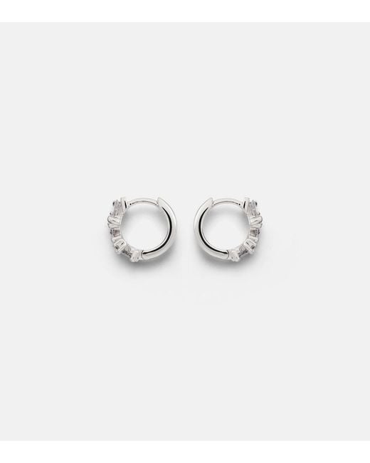 Suzanne Kalan White Frenzy 18Kt Huggies With Diamonds