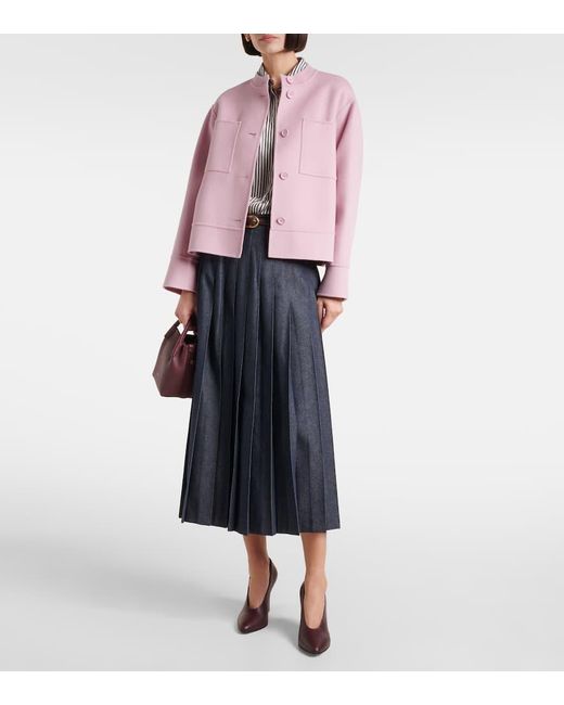 Max Mara Blue Midirock Vale Aus Denim