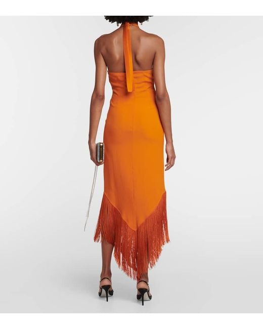 ‎Taller Marmo Orange Nina Fringed Maxi Dress