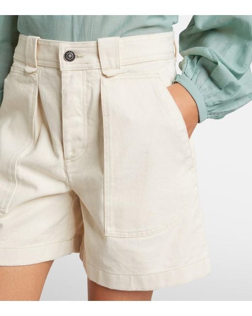 Isabel Marant Natural Eveja Cotton Shorts