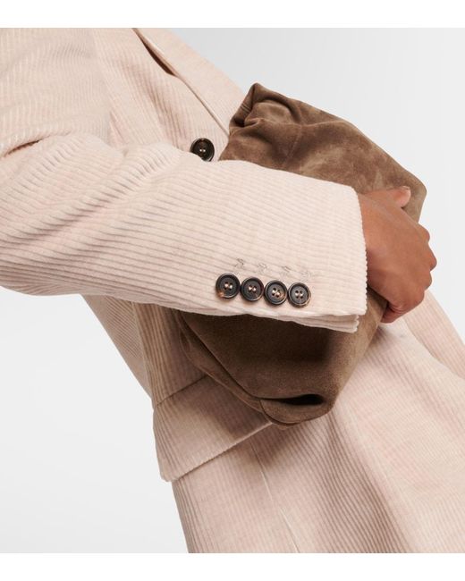 Brunello Cucinelli Natural Double-Breasted Blazer