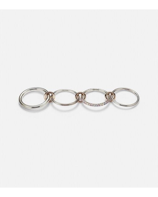 Spinelli Kilcollin Metallic Nimbus Sterling Linked Rings With Sapphires, Tanzanite And Diamonds