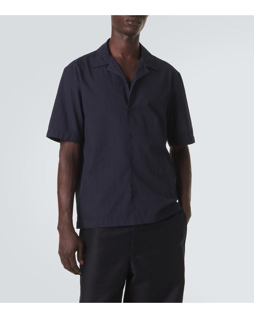 Sunspel Blue Striped Cotton Shirt for men
