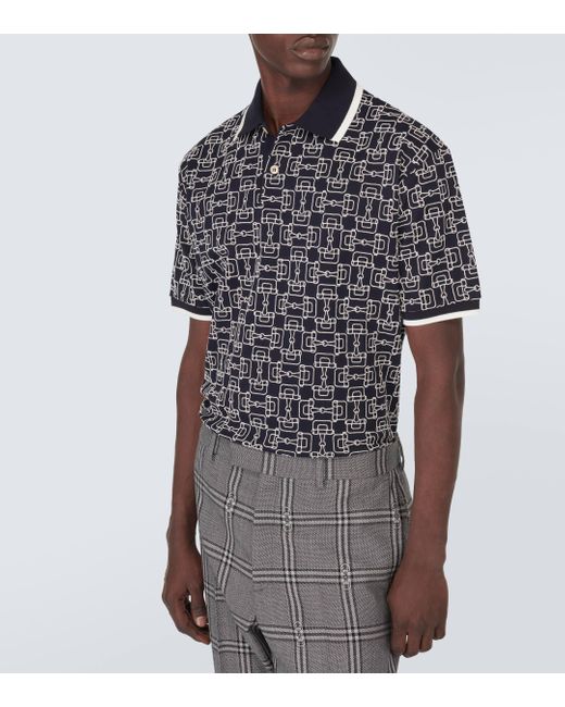 Polo En Piqué De Coton À Motif Mors Gucci pour homme en coloris Gray