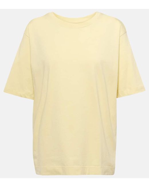 T-shirt in jersey di cotone di Dries Van Noten in Yellow