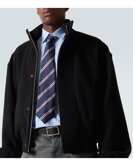 Balenciaga Black Wool Blouson Jacket for men