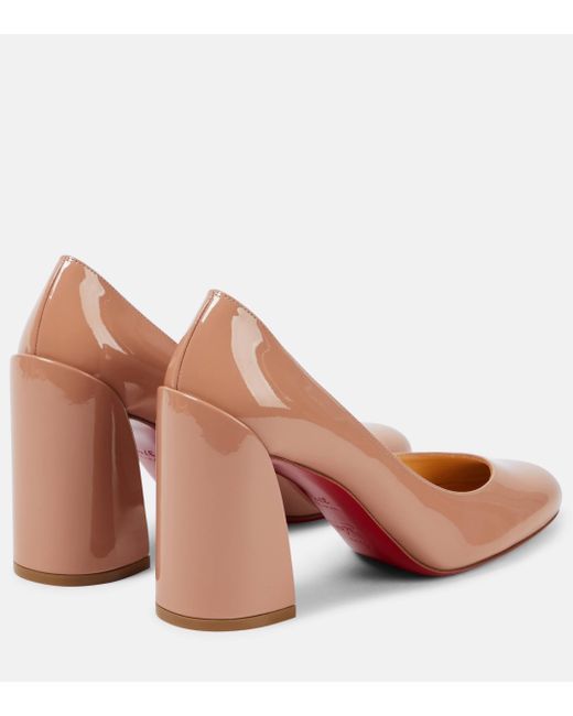 Christian Louboutin Brown Miss Sab 85 Patent Leather Pumps