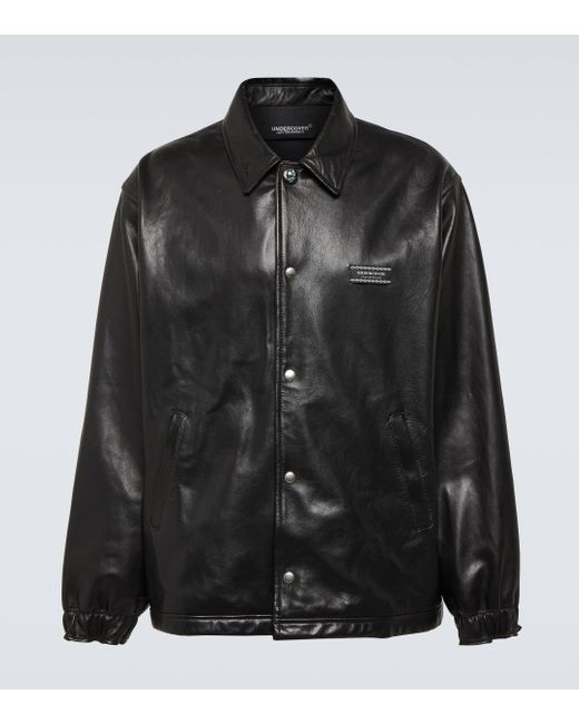 Undercover Black Leather Overshirt for men