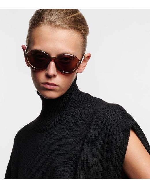 Alaïa Brown Round Sunglasses