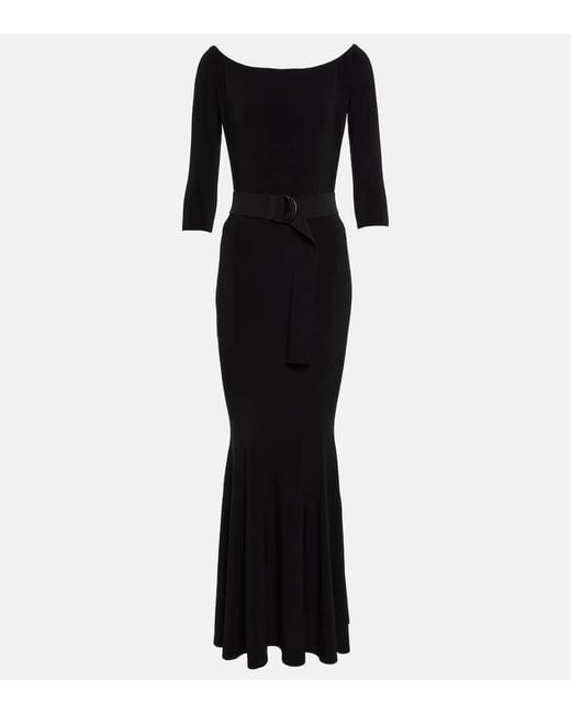 Robe Longue A Encolure Bardot Norma Kamali en coloris Black
