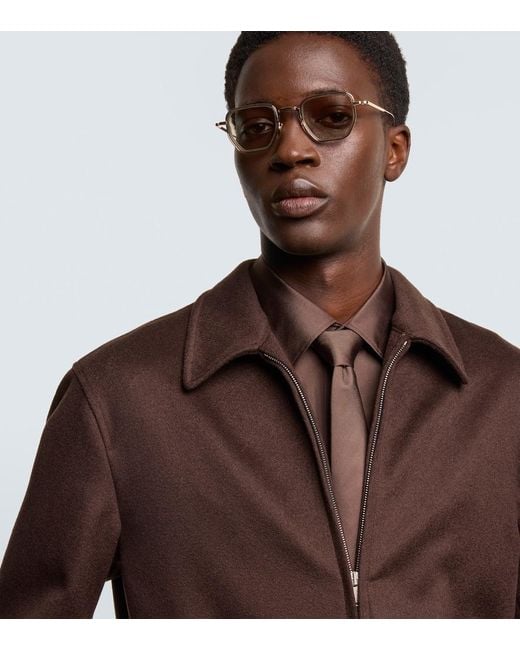 Jacques Marie Mage Metallic Atkins Square Sunglasses for men