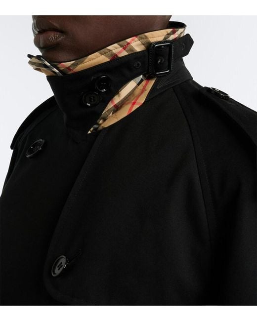 Burberry Black Double-Breasted Cotton Gabardine Jacket