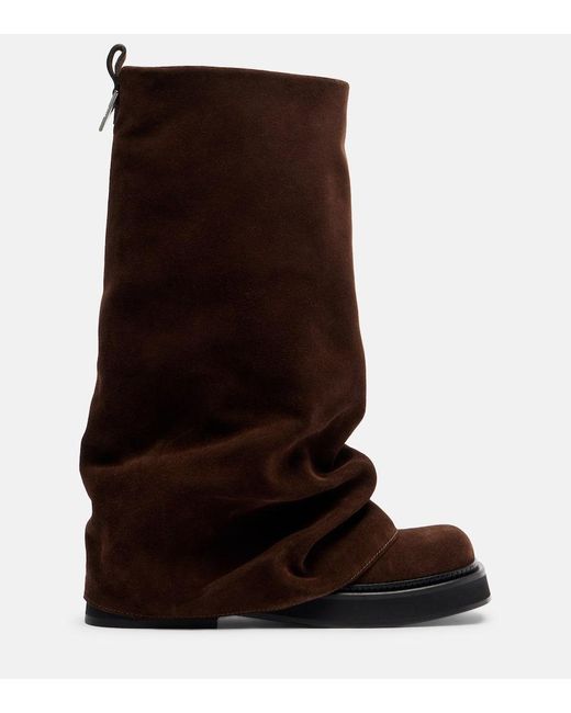 The Attico Brown Robin Suede Knee-High Boots