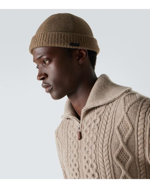 Loro Piana Natural Cashmere Beanie for men