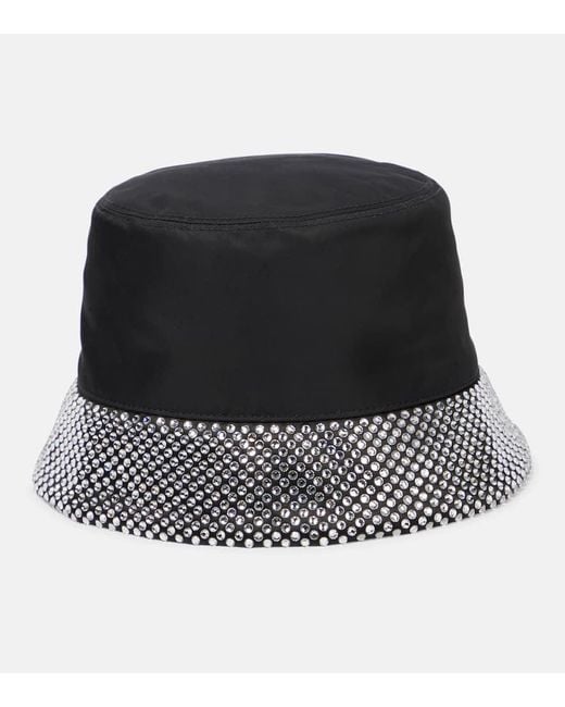 Prada Black Fischerhut Mit Kristallen