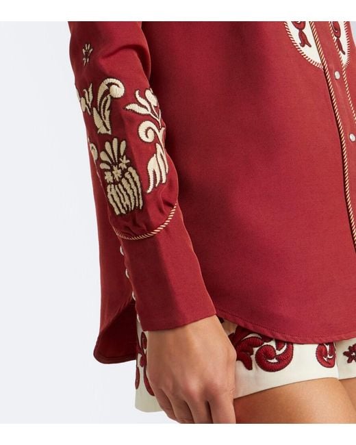 ALÉMAIS Duke Embroidered Wool-Blend Shirt