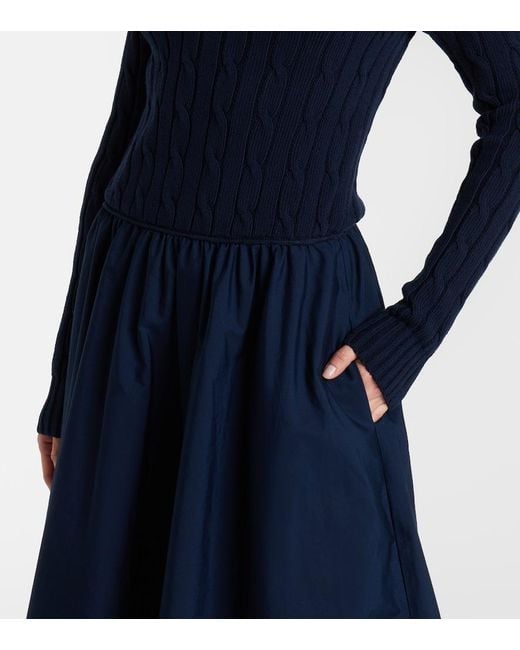 Polo Ralph Lauren Blue Cable-Knit Cotton Dress
