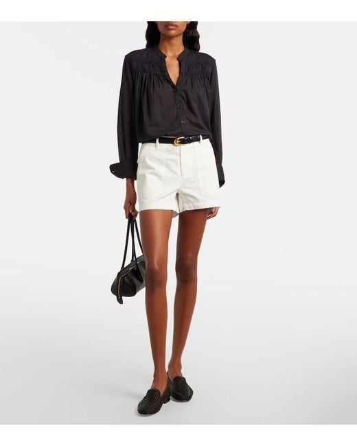 Nili Lotan White Utility Cotton Shorts