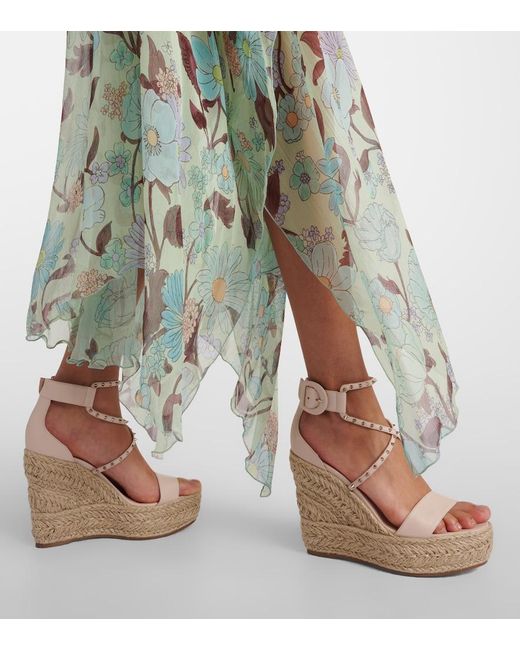 Christian Louboutin White Chocazeppa Spikes 120 Espadrille Wedges