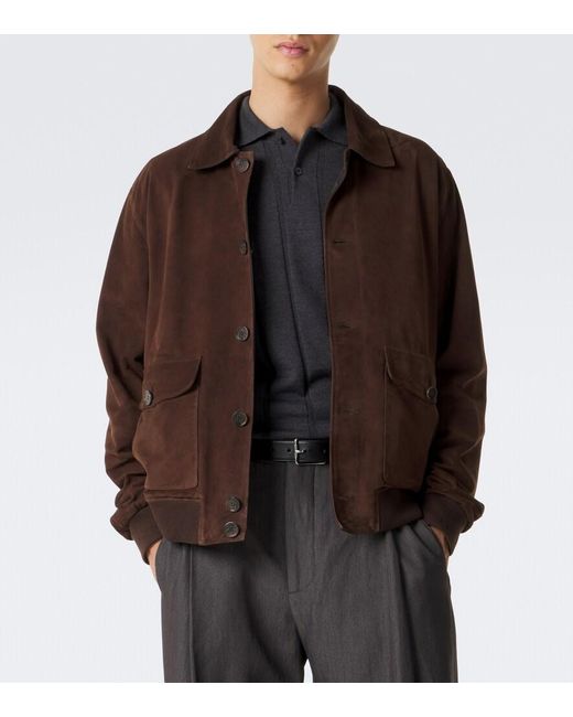 Arma Brown Tomme Reversible Suede Blouson Jacket for men