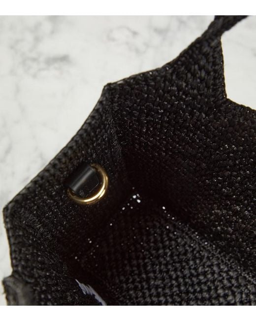 Loewe Black Mini Raffia Top-Handle Bag