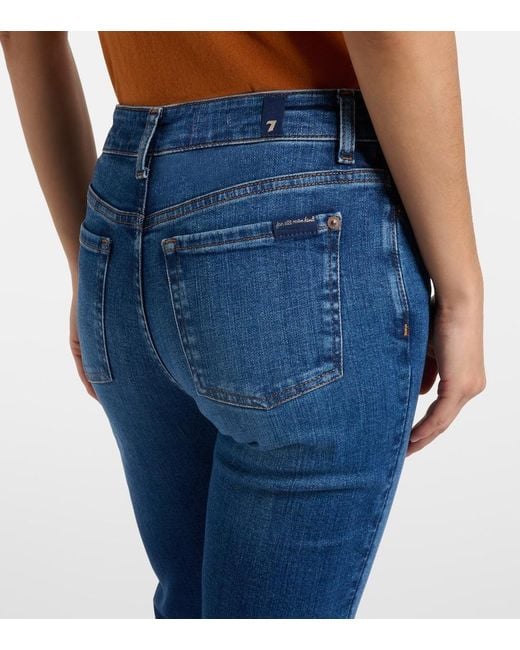 7 For All Mankind Blue Leggy Bootcut Jeans