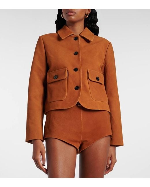 Self-Portrait Brown Suede Jacket