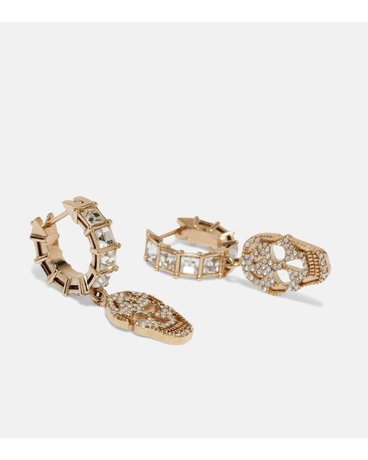 McQueen Metallic Crystal-Embellished Drop Earrings
