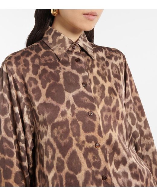 Stella McCartney Brown Leopard-Print Shirt