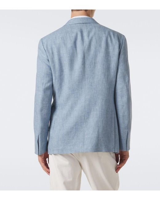 Ralph Lauren Blue Glen Linen-Blend Blazer for men