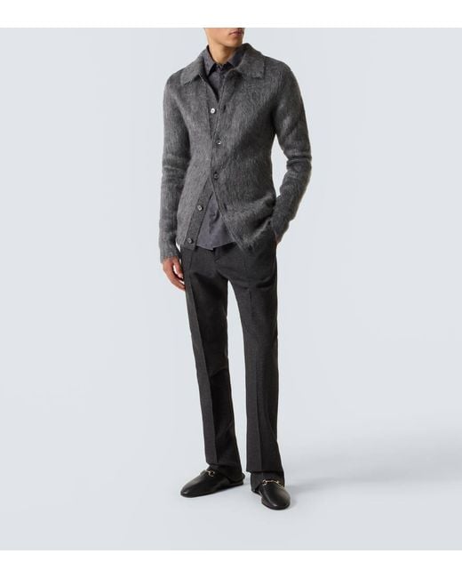 Gucci Blue Gg Silk Shirt for men