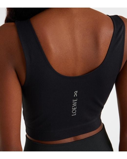 Loewe Blue X On Ribbed-Knit Sports Bra
