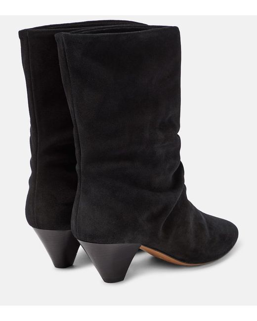 Isabel Marant Black Ankle Boots Reachi aus Veloursleder