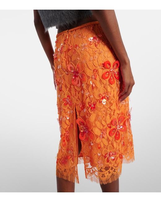 gucci orange lace dress Gucci Orange/Cream Lace &Tweed Neck Tie Detail Short Dress M Gucci