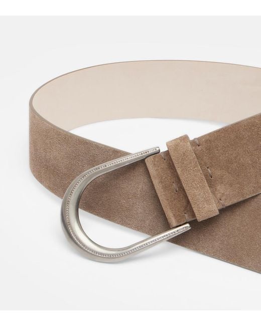 Brunello Cucinelli Natural Monili Suede Belt