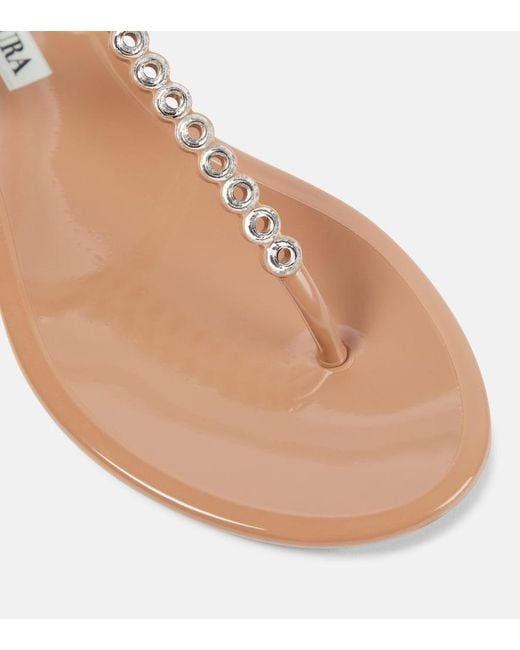 Aquazzura Pink Almost Bare Embellished Pvc Sandals