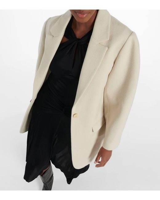 Isabel Marant Natural Mantel Jilinka Aus Wolle Und Baumwolle