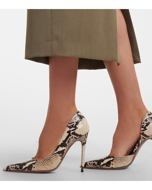 Paris Texas Brown Vera Snake-Effect Leather Pumps