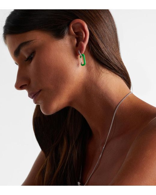Eera Green Small Chiara 18Kt And Diamond Single Earring
